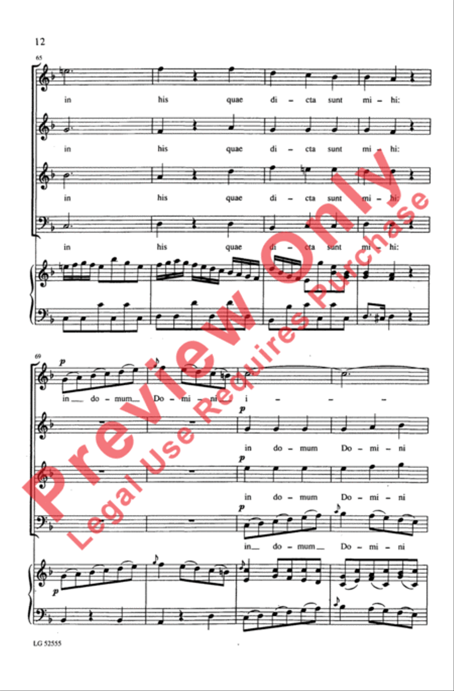 Laetatus Sum 4-Part scores gallery preview page 12