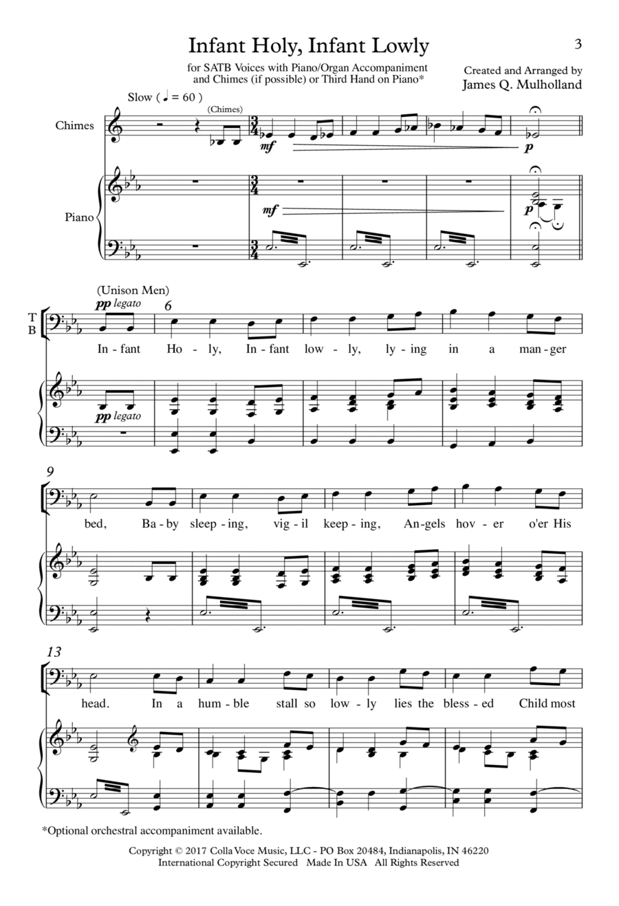 Infant Holy, Infant Lowly 4-Part scores gallery preview page 1