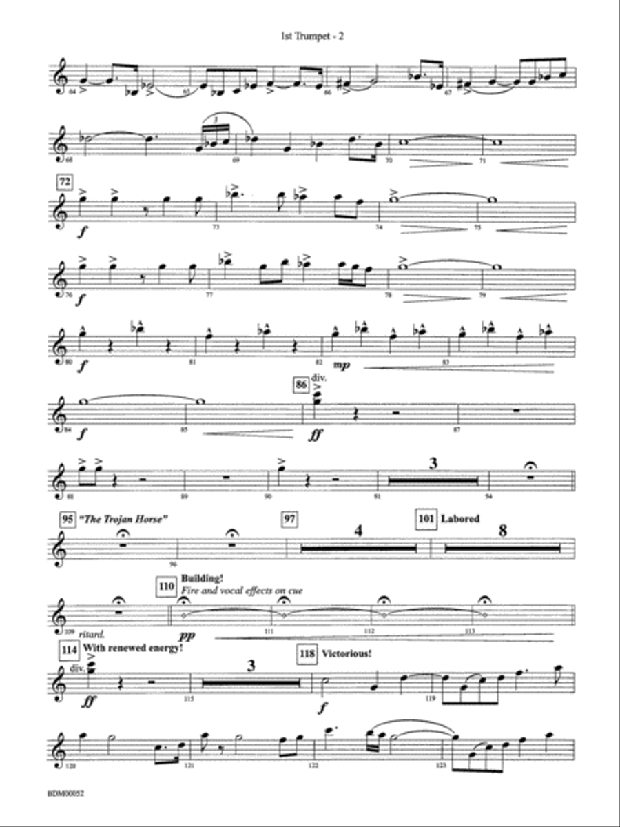 The Iliad (from The Odyssey (Symphony No. 2)): 1st B-flat Trumpet Concert Band scores gallery preview page 2