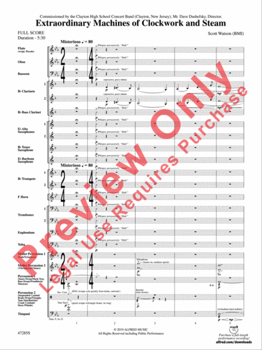 Extraordinary Machines of Clockwork and Steam Concert Band scores gallery preview page 3
