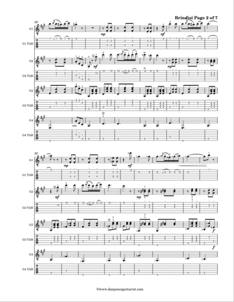 Brindisi (Libiamo ne' lieti calici) from La Traviata Acoustic Guitar scores gallery preview page 3