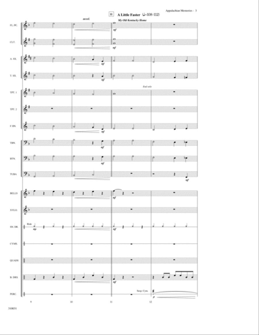Appalachian Memories Appalachian Memories Marching Band scores gallery preview page 3