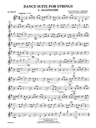Dance Suite for Strings (I. Allemande, II. Sarabande, III. Gigue): 1st Violin