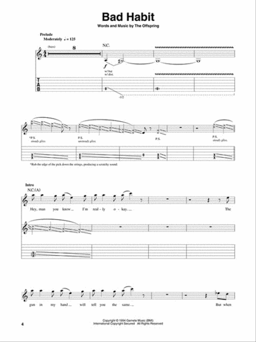 The Offspring Guitar Tablature scores gallery preview page 4