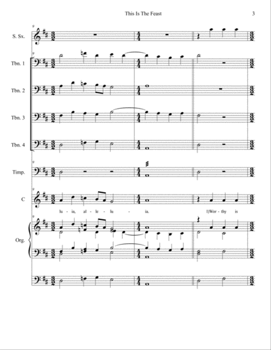 This Is The Feast Unison Choir scores gallery preview page 3