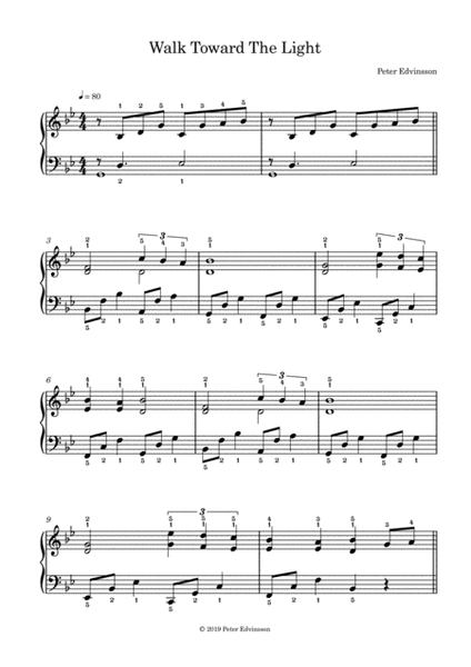 Walk Toward The Light - Easy piano sheet music image number null