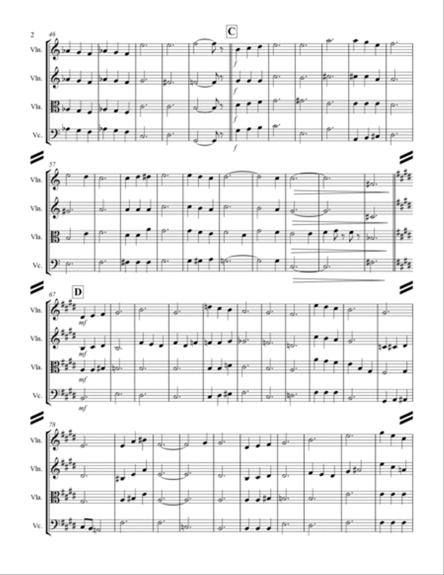 Lift Every Voice and Sing (for String Quartet) String Quartet scores gallery preview page 3