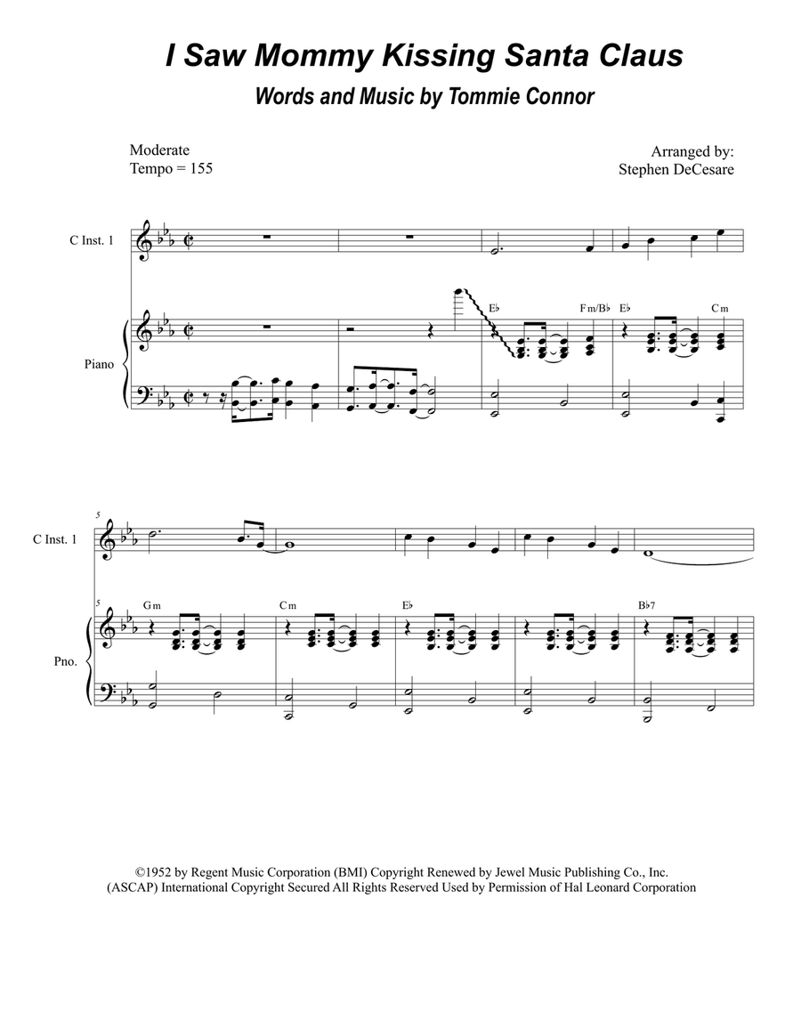 I Saw Mommy Kissing Santa Claus Flute scores gallery preview page 1