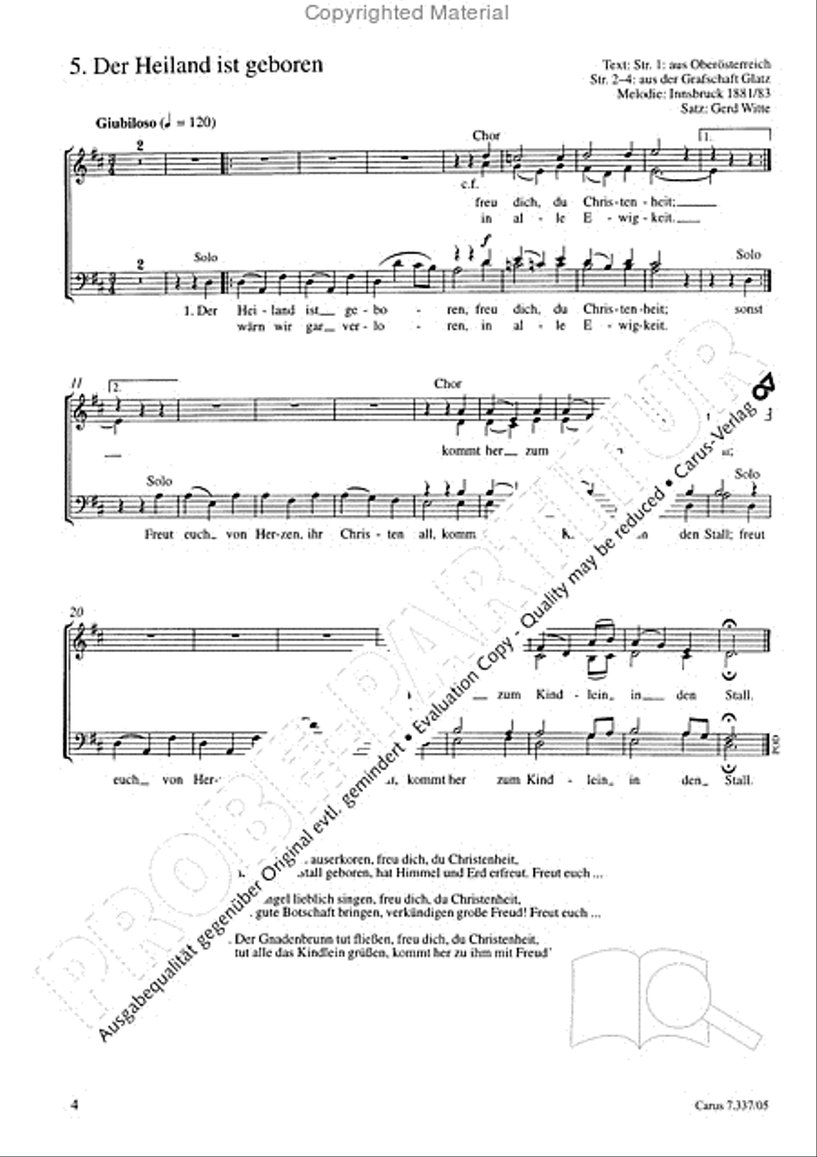 Krippenlieder Choir scores gallery preview page 5
