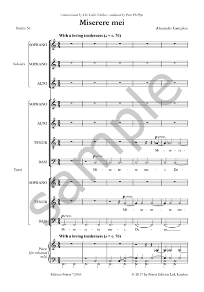 Miserere mei for SSA Soli and Double Choir (SATB-STB)