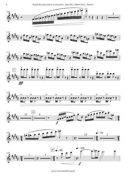 Rapsodia para piano e orquestra (partes)