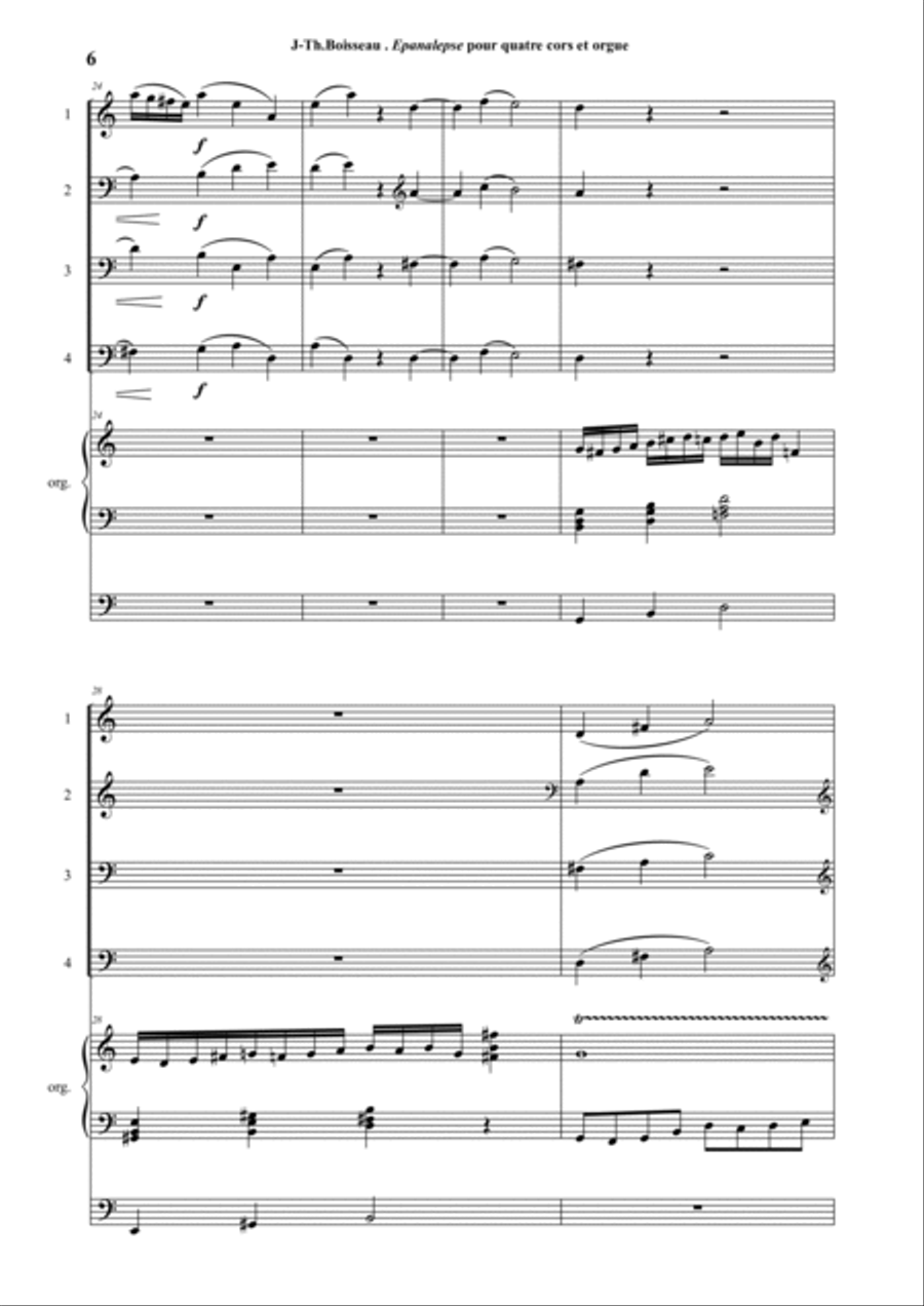 Epanalepse for four horns and organ Small Ensemble scores gallery preview page 6