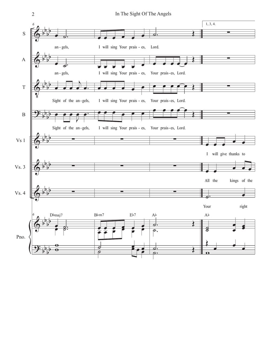 In The Sight Of The Angels (SATB) 4-Part scores gallery preview page 2