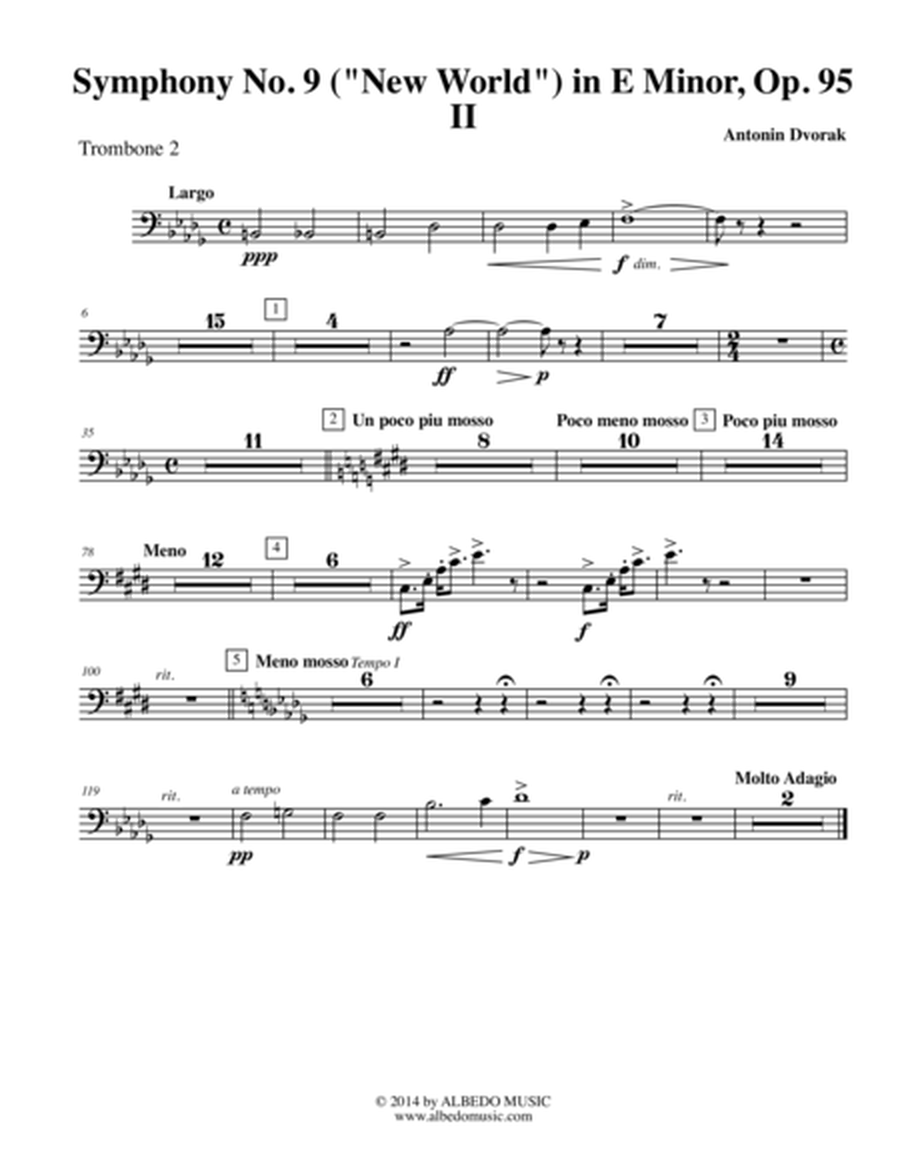 Dvorak Symphony No. 9, New World, Movement II - Trombone in Bass Clef 2 (Transposed Part), Op.95