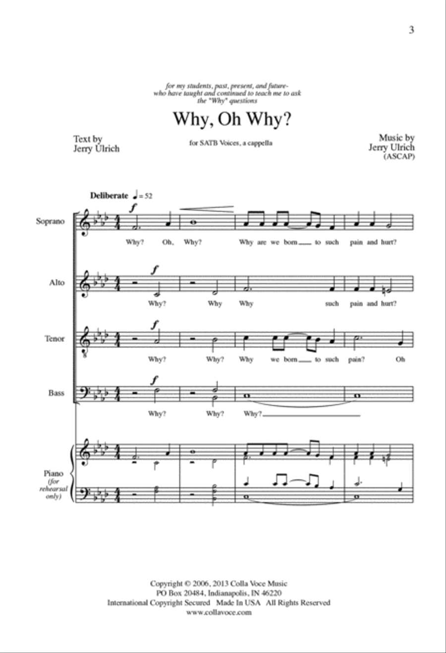 Why, Oh Why? 4-Part scores gallery preview page 2