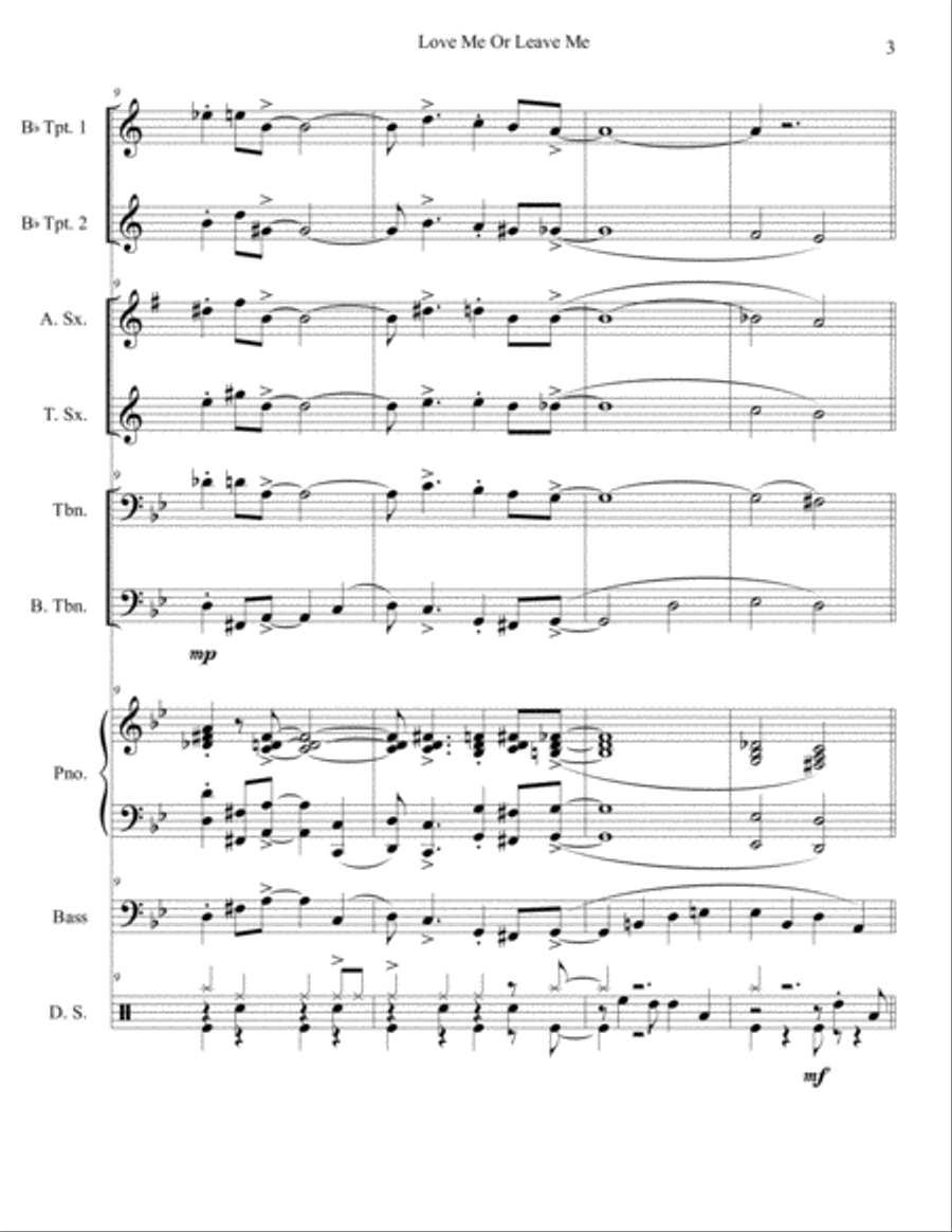 Love Me Or Leave Me Love Me Or Leave Me Jazz Ensemble scores gallery preview page 3