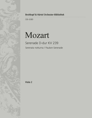 Book cover for Serenade in D major K. 239