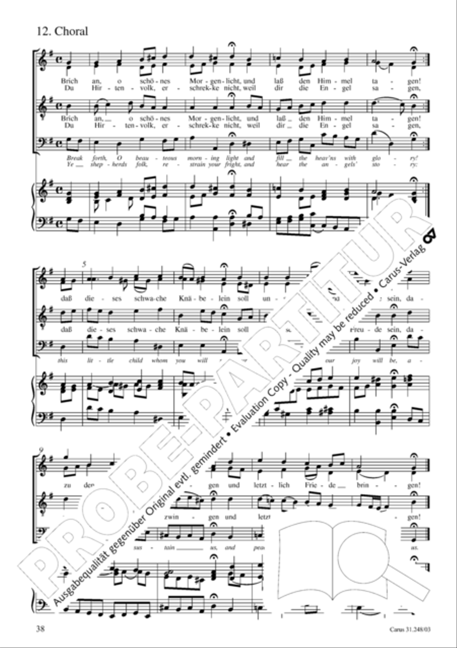 Christmas oratorio (Weihnachtsoratorium, Teile I-III) 4-Part scores gallery preview page 43