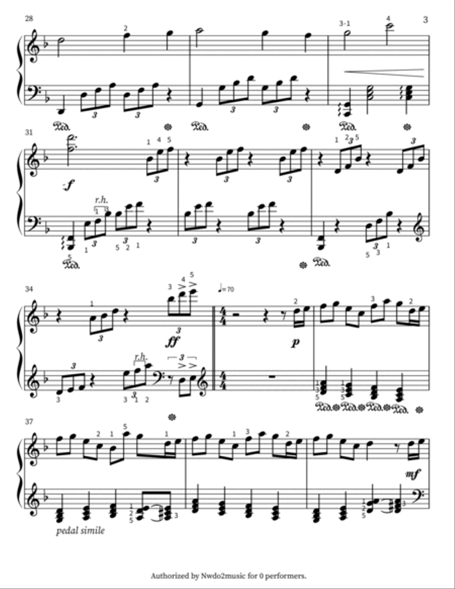 Nezuko Easy Piano scores gallery preview page 3