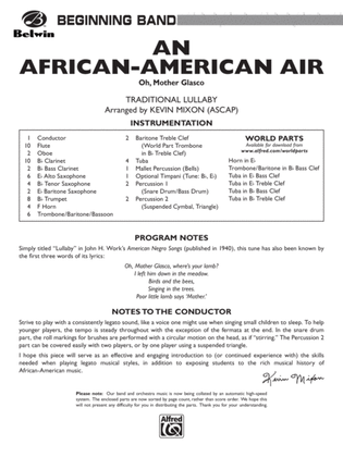 An African-American Air: Score