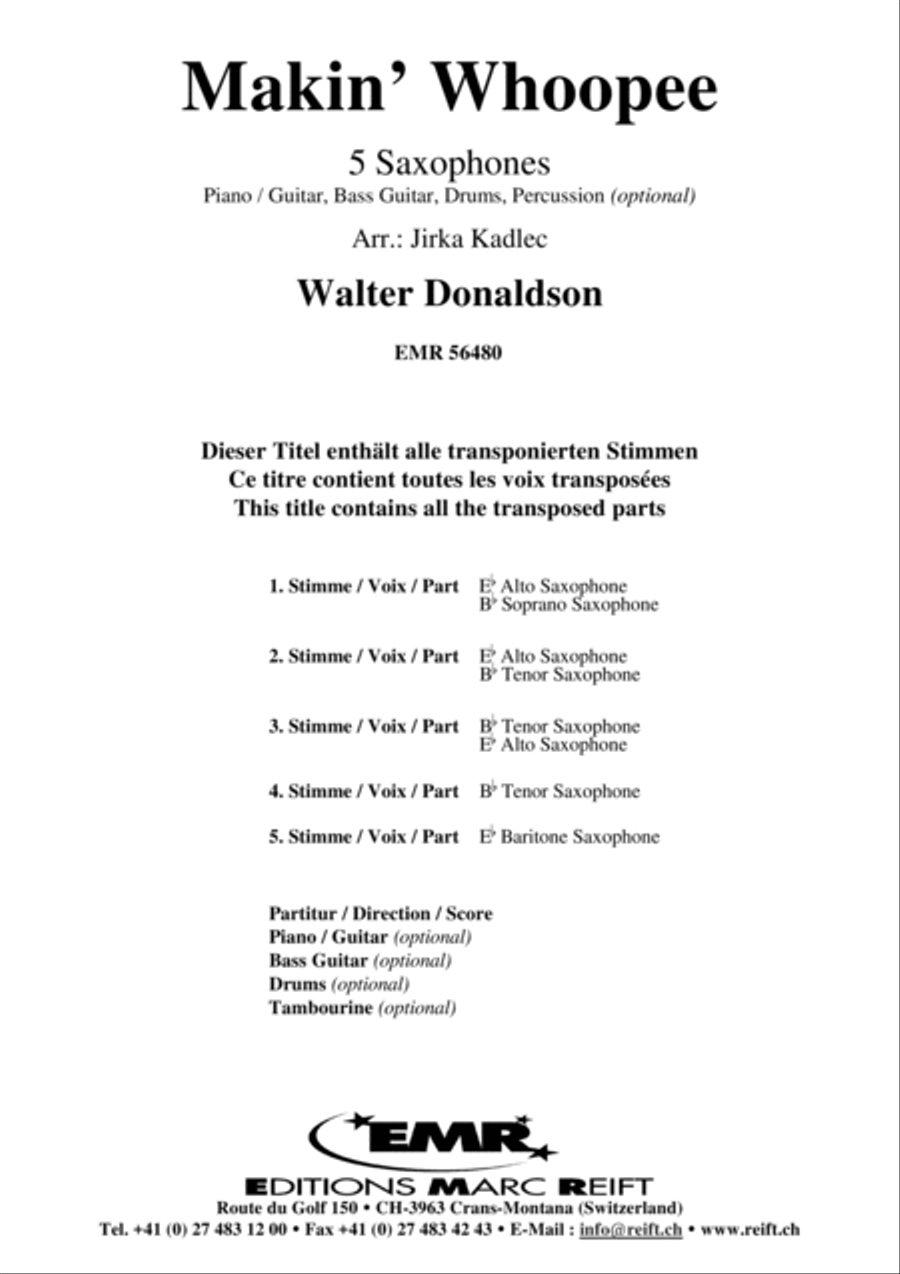 Makin' Whoopee Makin' Whoopee Saxophone Quintet scores gallery preview page 2