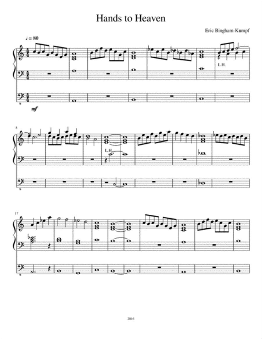 Hands to Heaven Organ Solo scores gallery preview page 1
