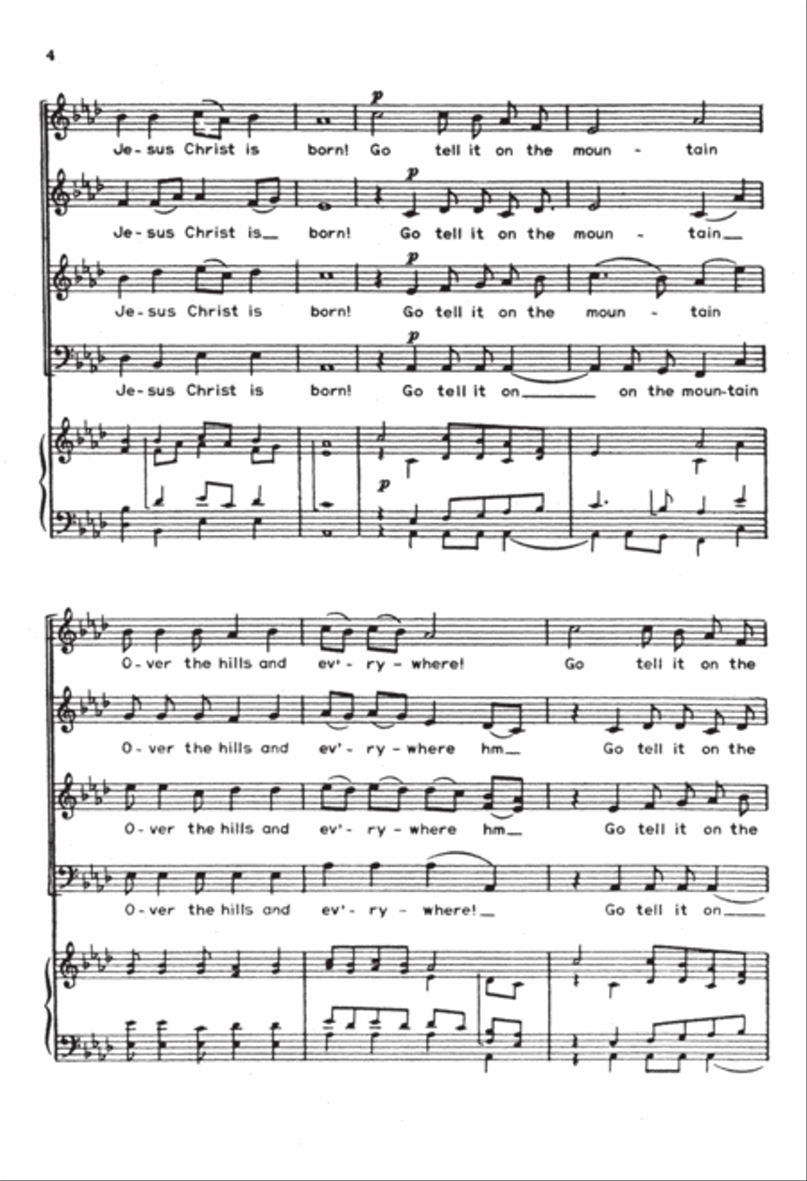 Go Tell It on the Mountain 4-Part scores gallery preview page 2