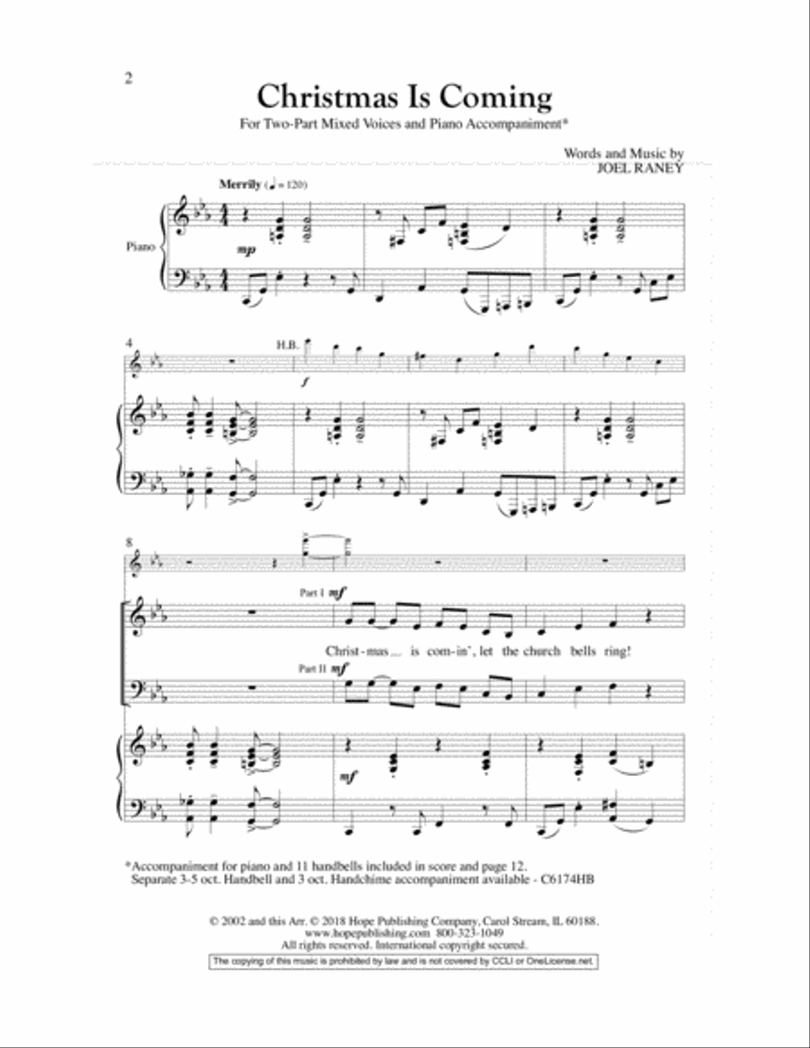 Christmas Is Coming Christmas Is Coming Choir scores gallery preview page 2