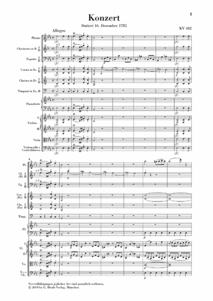 Piano Concerto in E-Flat Major, K. 482