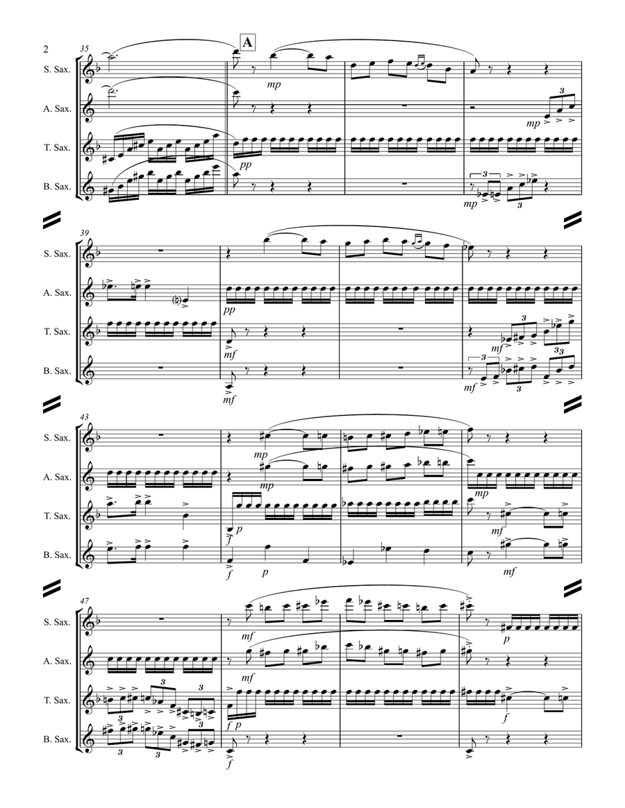1812 Overture (for Saxophone Quartet SATB) Saxophone Quartet scores gallery preview page 3
