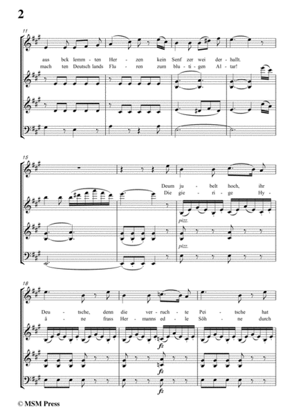 Schubert-Auf den Sieg der Deutschen,in A Major,for Voice,2 Violins&Cello image number null