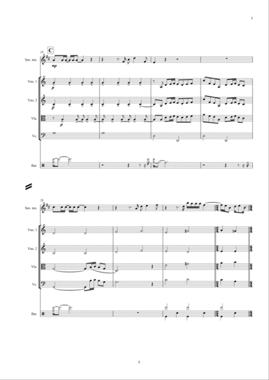 Golden Slumbers / Carry That Weight / The End Small Ensemble scores gallery preview page 6