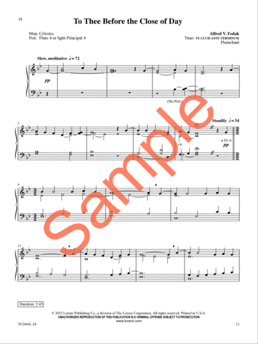 Fast Falls the Eventide Organ Solo scores gallery preview page 14