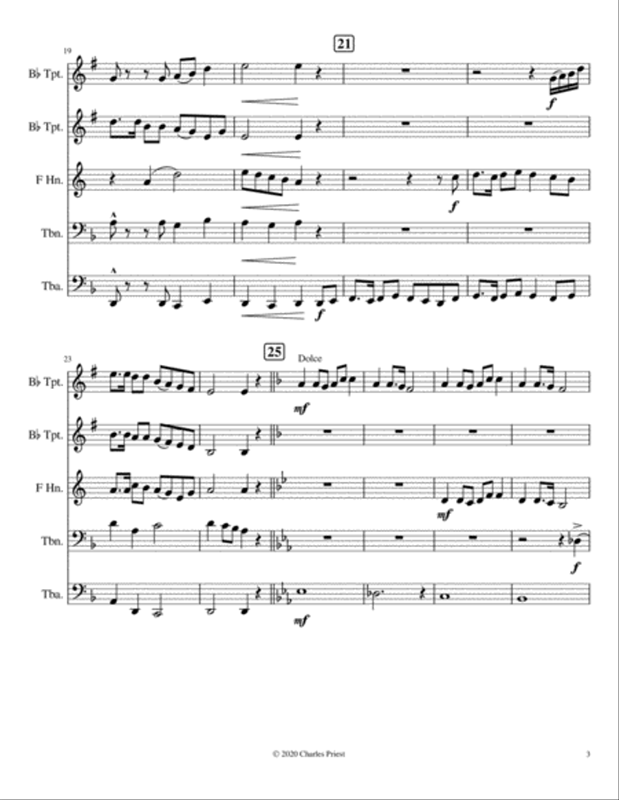 The Morning Trumpet (with Happy Land) Brass Ensemble scores gallery preview page 4