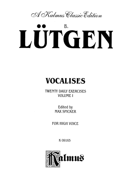 Vocalises -- 20 Daily Exercises Voice - Sheet Music