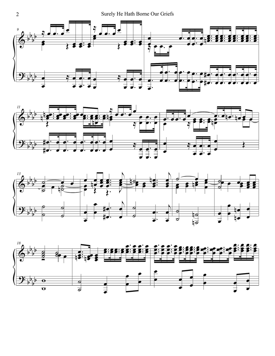 Surely He Hath Borne Our Griefs (Brass Quartet and Piano) Brass Quartet scores gallery preview page 6