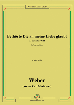 Book cover for Weber-Bethōrte Die an meine Liebe glaubt,in D flat Major