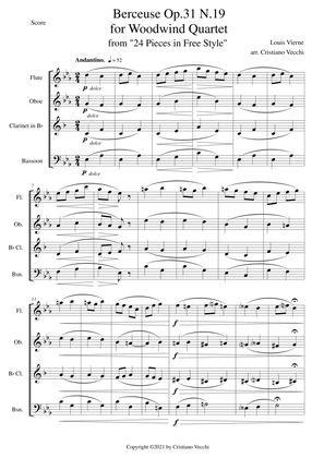 Berceuse Op.31 N.19 for Woodwind Quartet