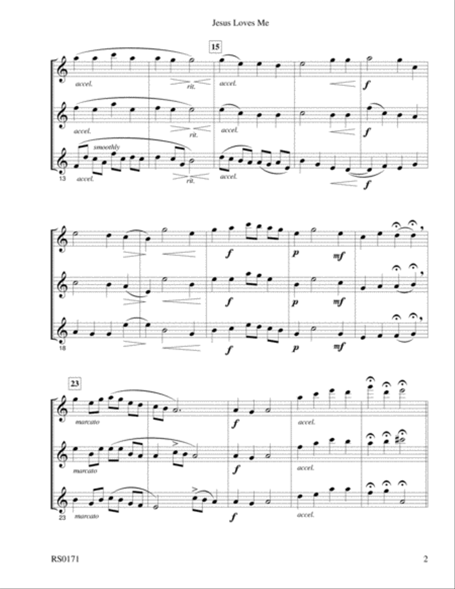 Jesus Loves Me Flute Trio scores gallery preview page 2