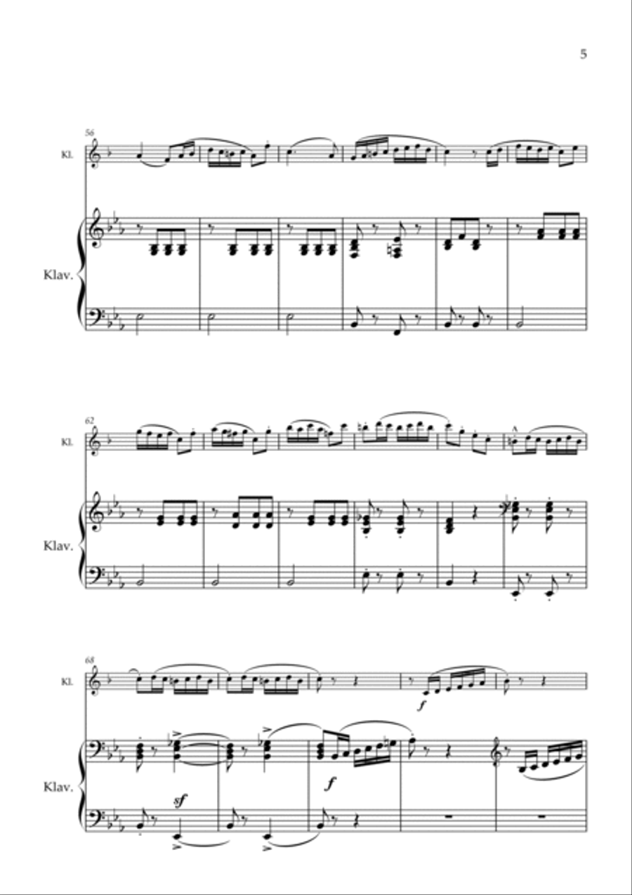 Rondo from Anton Diabelli Clarinet Solo scores gallery preview page 5