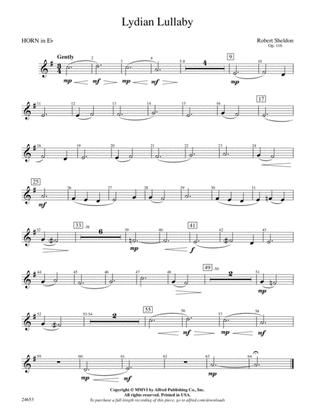 Lydian Lullaby: (wp) 1st Horn in E-flat
