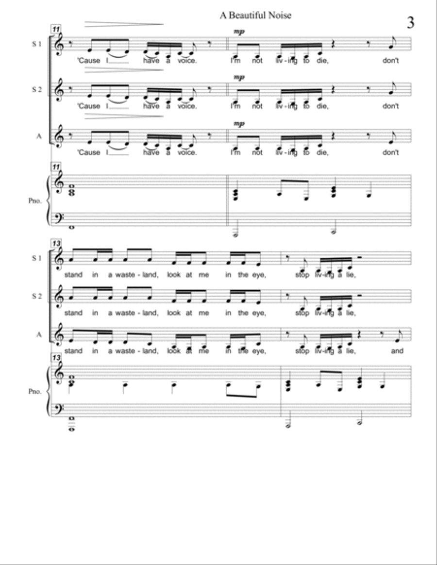 A Beautiful Noise SSA scores gallery preview page 3
