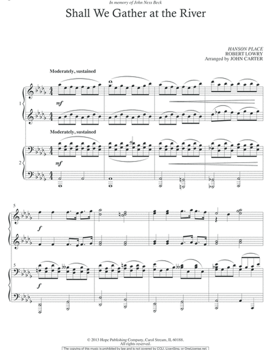 Shall We Gather: Settings for 4-Hand Piano-Digital Download