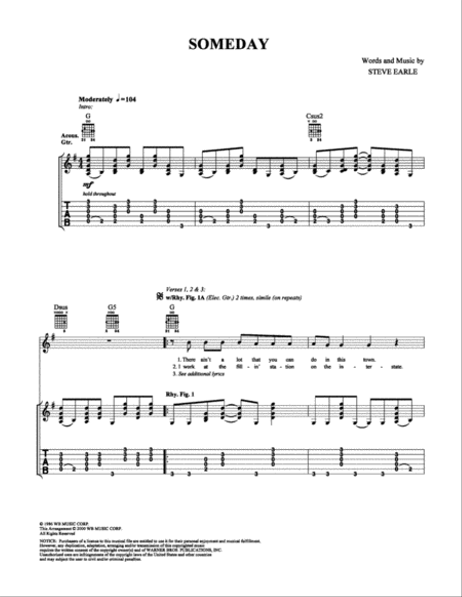 Someday Someday Electric Guitar scores gallery preview page 1
