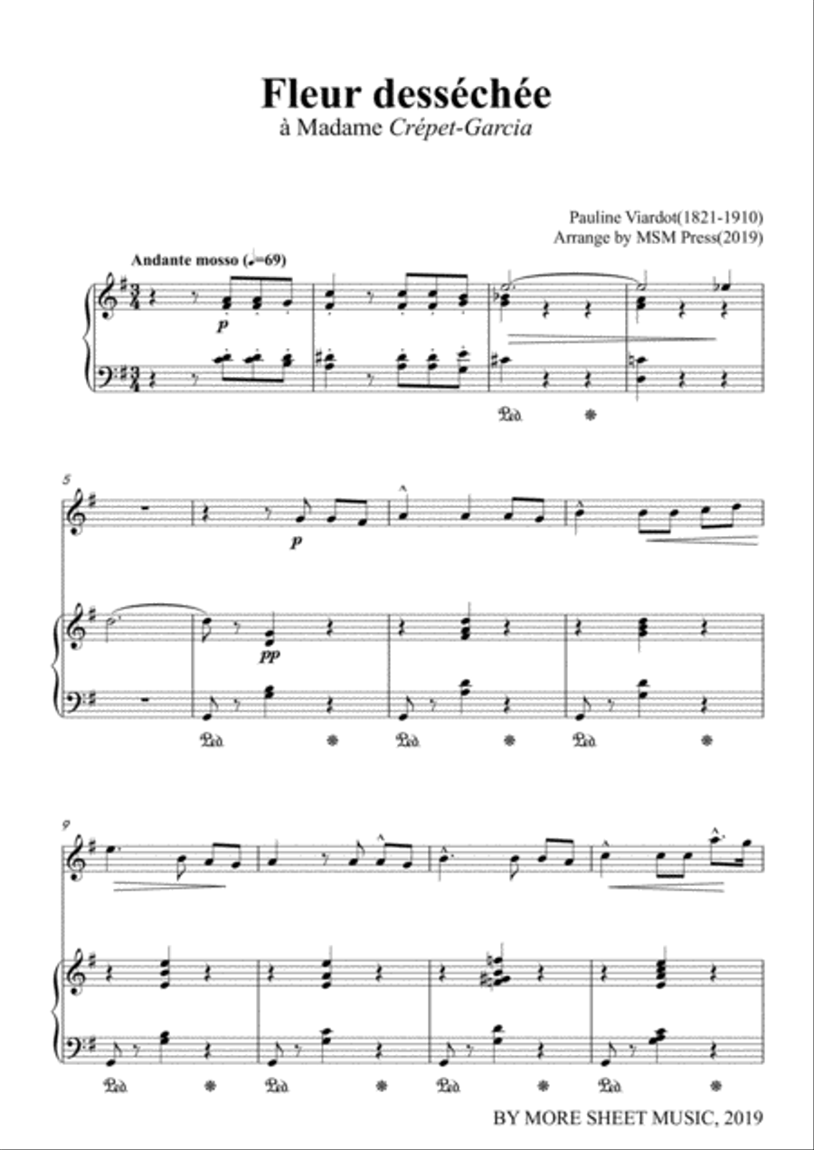 Viardot-Fleur desséchée, for Violin and Piano Violin Solo scores gallery preview page 3