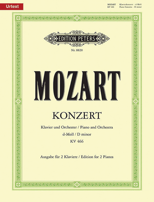 Book cover for Piano Concerto No. 20 in D minor K466 (Edition for 2 Pianos)