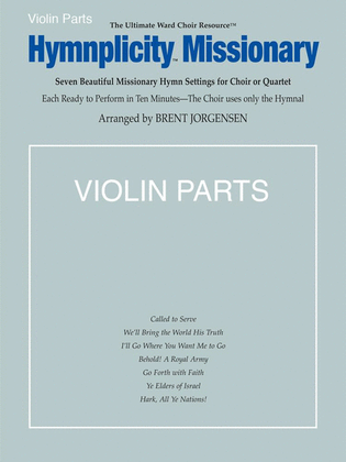Book cover for Hymnplicity Missionary - Violin Parts