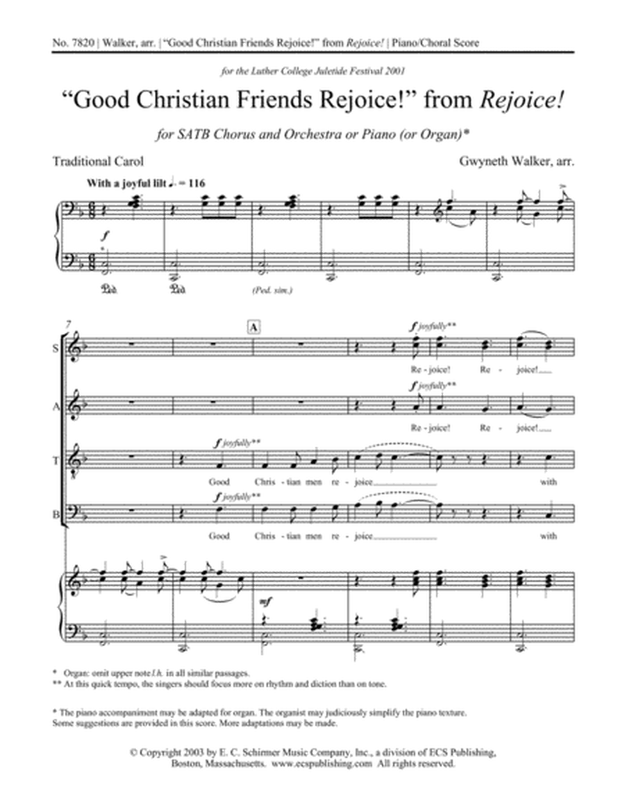 Rejoice!: 3. Good Christian Friends Rejoice! (Downloadable Choral Score)