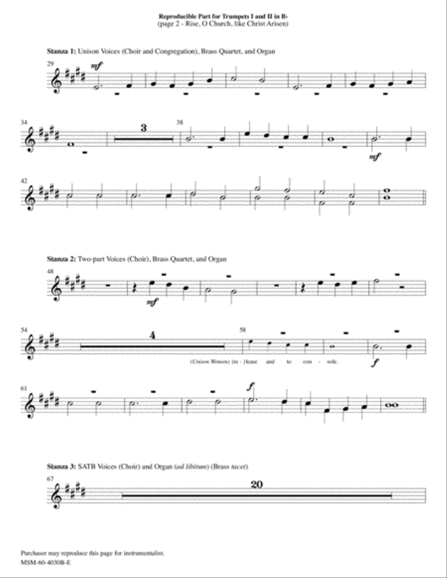 Rise, O Church, like Christ Arisen Choir scores gallery preview page 2