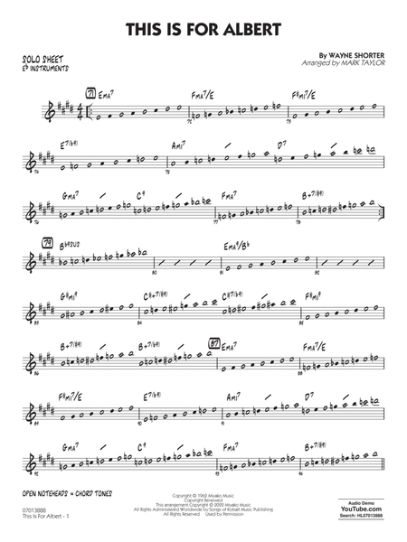 This Is For Albert (arr. Mark Taylor) - Eb Solo Sheet